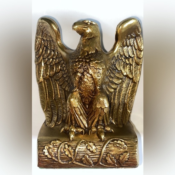 Vintage American Eagle Patriotic Brass Bookends Beautiful Detail Heavy Duty - Picture 2 of 6